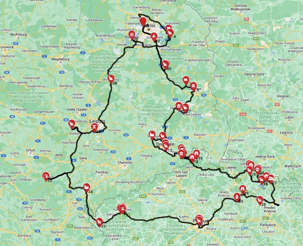 Berlin Roundtrip - South East to Germany  Czechia